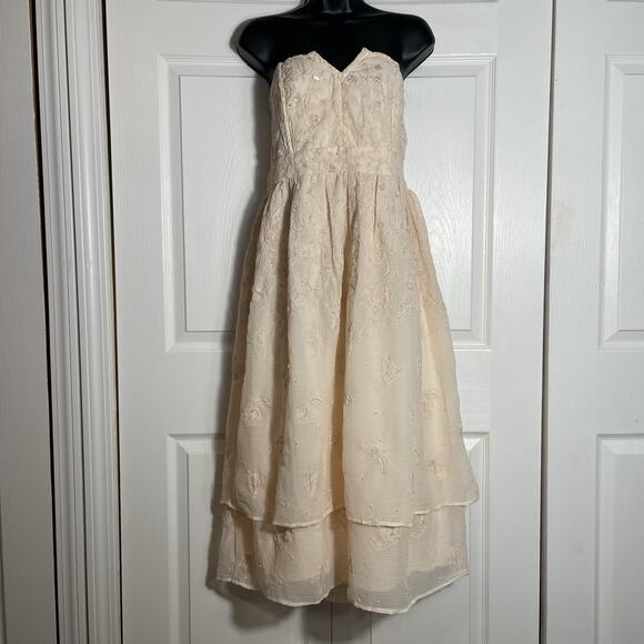 Forever That Girl Dress Women Extra Large Pale Pink Anthropologie Beaded Sequin - Picture 1 of 12